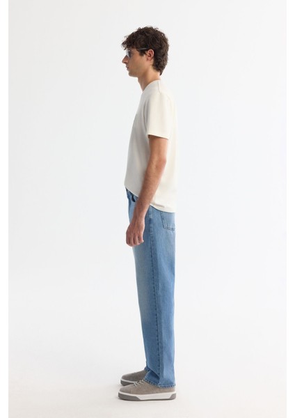 Erkek Mavi Tokyo Straight Fit Eskitme Yıkama Jean Pantolon A42Y3535 fiyatları