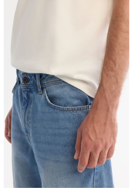 Erkek Mavi Tokyo Straight Fit Eskitme Yıkama Jean Pantolon A42Y3535 fırsatları