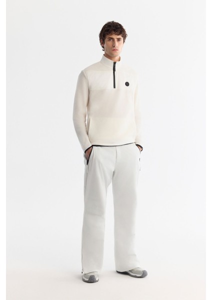 Erkek Ekru Soğuğa Dayanıklı Fermuarlı Dik Yaka Polar Sweatshirt A42y1380 indirimleri