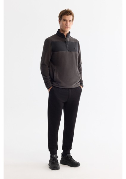 Erkek Antrasit Soğuğa Dayanıklı Fermuarlı Dik Yaka Polar Sweatshirt A42y1380 indirimleri