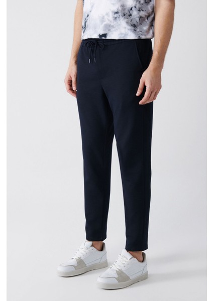 Erkek Lacivert Relaxed Fit Yandan Cepli Bağcıklı Jogger Pantolon B003005 modelleri