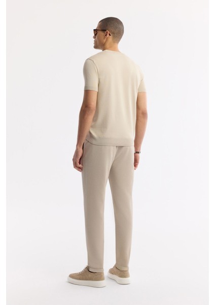 Erkek Bej Slim Fit Beli Lastikli Bi Stretch Chino Pantolon B003033 modelleri