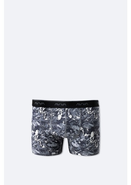 Erkek Gri Kamuflaj Desenli Tekli Boxer A51Y9502