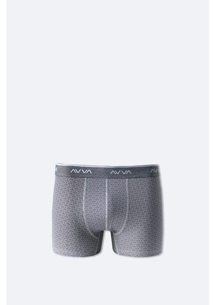 Erkek Gri Geometrik Desenli Tekli Boxer A51Y9505
