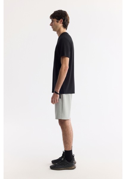 Erkek Siyah Bisiklet Yaka Hareketli Hologram Baskılı Shoft Touch T-Shirt A51Y1031 modelleri