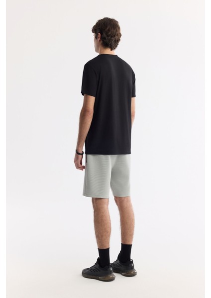 Erkek Siyah Bisiklet Yaka Hareketli Hologram Baskılı Shoft Touch T-Shirt A51Y1031 fırsatları