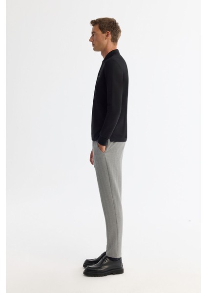 Erkek Siyah 2 Düğmeli Pamuklu Polo Yaka Sweatshirt B001080 fiyatları