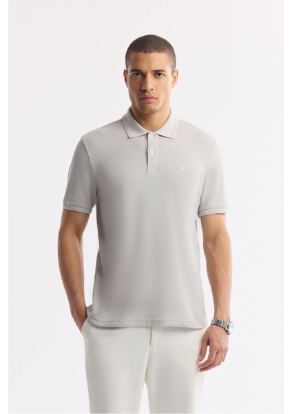 Erkek Taş Regular Fit %100 Pamuk Hızlı Kuruyan Kıvrılmayan Polo Yaka T-Shirt B001032