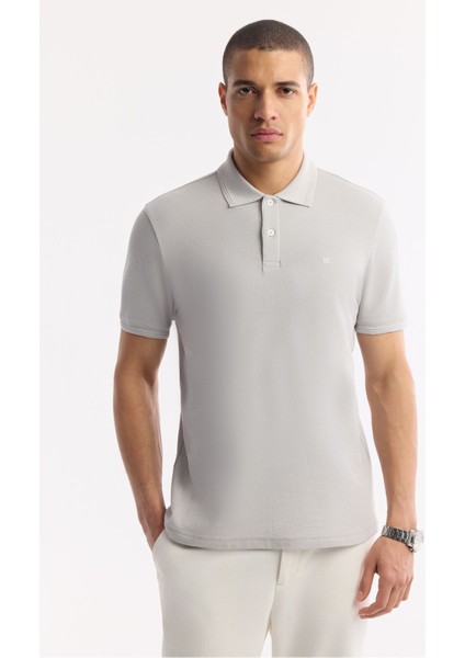 Erkek Taş Regular Fit %100 Pamuk Hızlı Kuruyan Kıvrılmayan Polo Yaka T-Shirt B001032