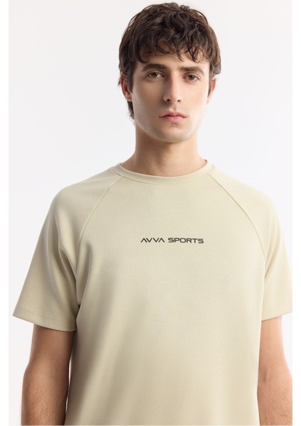 Erkek Bej Bisiklet Yaka Baskılı T-shirt A41y1168 fiyatları