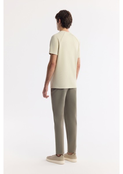 Erkek Bej Bisiklet Yaka Baskılı T-shirt A41y1168 fırsatları