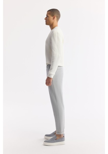 Erkek Açık Gri Slim Fit Beli Lastikli Bi Stretch Chino Pantolon B003033 fiyatları