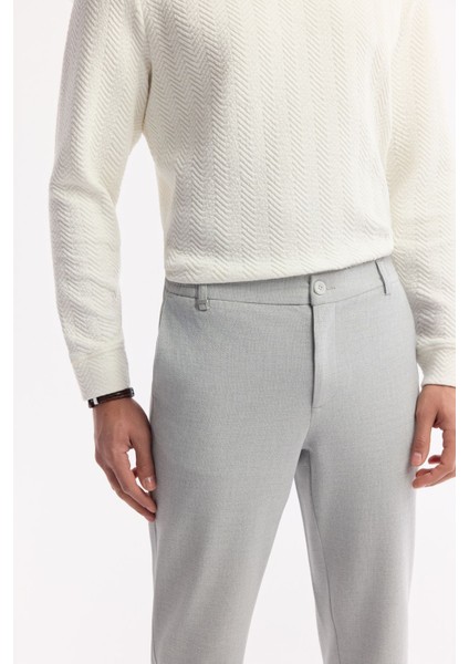 Erkek Açık Gri Slim Fit Beli Lastikli Bi Stretch Chino Pantolon B003033 fırsatları