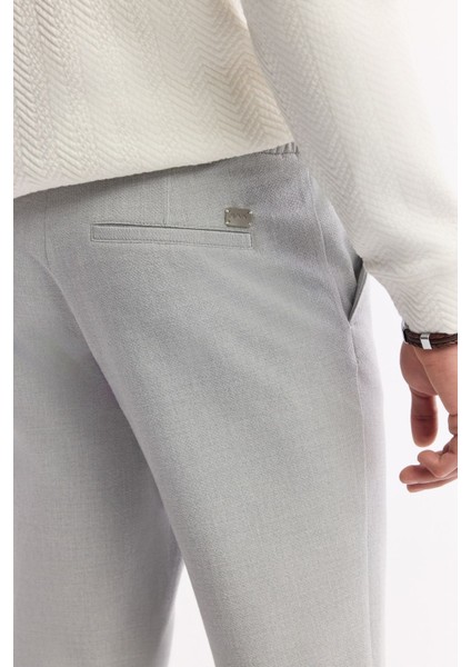 Erkek Açık Gri Slim Fit Beli Lastikli Bi Stretch Chino Pantolon B003033 indirimleri