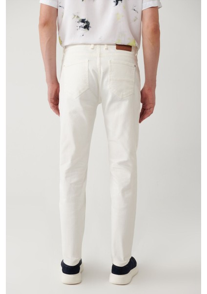 Erkek Ekru Berlin Slim Fit Rinse Yıkamalı Esnek Pantolon A41Y3504