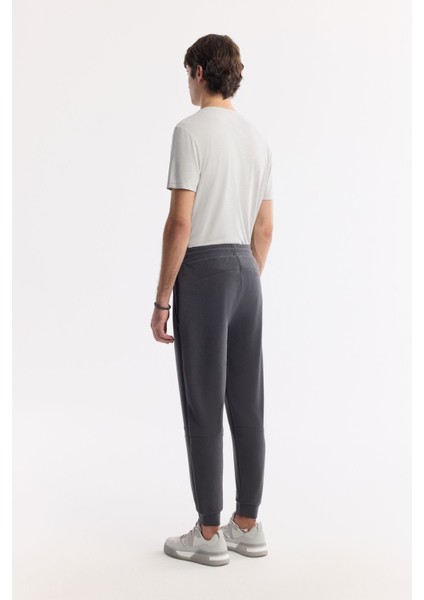 Erkek Antrasit Beli Lastikli Bağcıklı Yandan Cepli Flexi Baskı Detaylı Parçalı Soft Touch Jogger A51 fırsatları