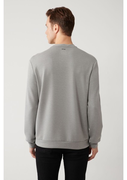 Erkek Gri Bisiklet Yaka Soft Touch Gofreli Sweatshirt A41y1235 fırsatları