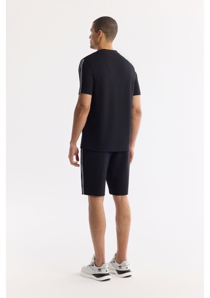 Erkek Siyah Bisiklet Yaka Baskı Detaylı İnterlok T-Shirt A51Y1150 fırsatları