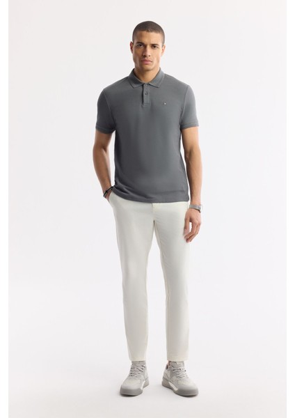 Erkek Antrasit %100 Pamuk Regular Fit %100 Pamuk Hızlı Kuruyan Kıvrılmayan Polo Yaka T-Shirt B001032
