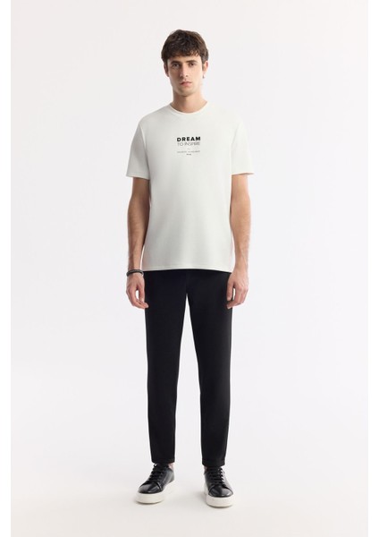 Erkek Siyah Slim Fit Beli Lastikli Bi Stretch Chino Pantolon B003033