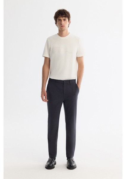 Erkek Antrasit Slim Fit Klasik Bel Yumuşak Tuşeli Chino Pantolon B003035