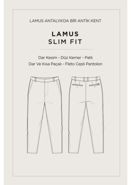 Erkek Antrasit Slim Fit Klasik Bel Yumuşak Tuşeli Chino Pantolon B003035