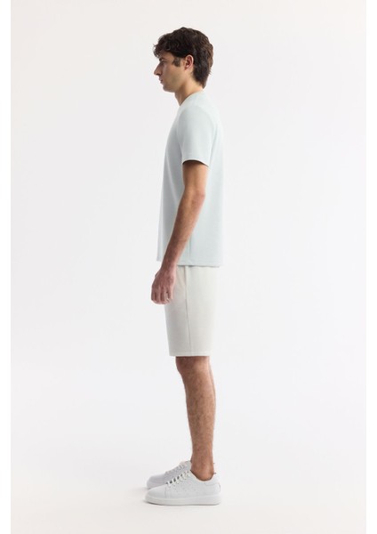 Erkek Mint Yeşil Bisiklet Yaka Reflektörlü Bi Stretch Interlok T-shirt A51y1037 modelleri