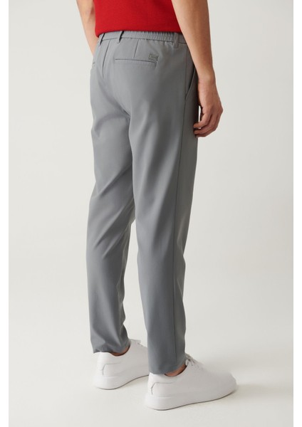 Erkek Gri Slim Fit Beli Lastikli 360 Derece Esnek Teknik Kumaş Pantolon A41y3077 indirimleri