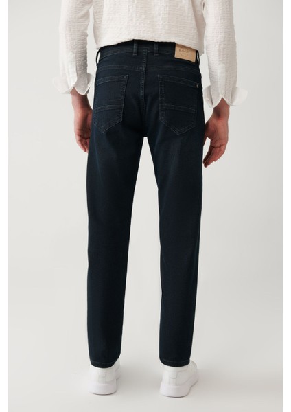 Erkek Lacivert Eskitme Yıkamalı Jean Pantolon A41Y3510
