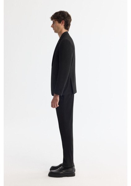 Erkek Siyah Mono Yaka Bi-stretch Ceket A42y4011 fırsatları