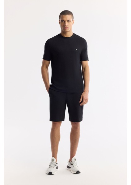 Erkek Siyah Bisiklet Yaka Baskı Detaylı İnterlok T-Shirt A51Y1150 indirimleri