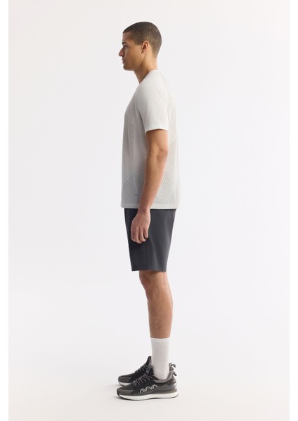 Erkek Beyaz Regular Fit Bisiklet Yaka Geometrik Desenli Teknik Kumaş Detaylı T-shirt A51y1151 modelleri