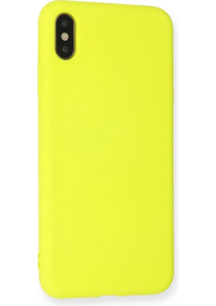 iPhone x Kılıf Nano Içi Kadife Silikon - Sarı - KA9840-1905