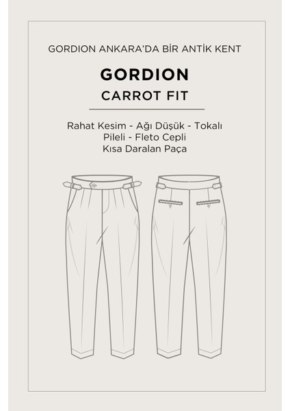 Erkek Lacivert Carrot Fit Klasik Bell Apolet Detaylı %100 Keten Pantolon A51Y3025