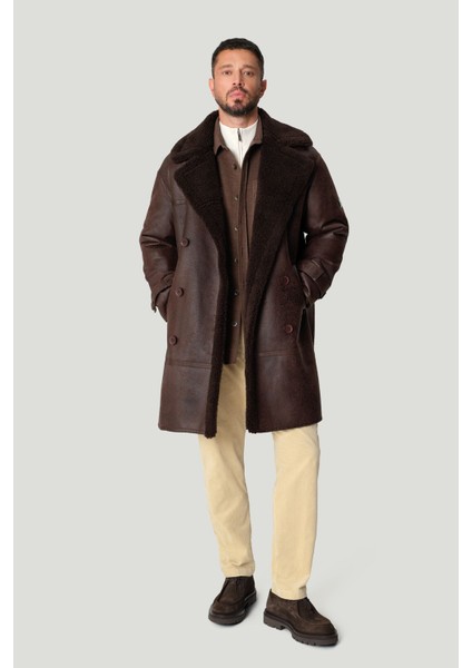 Erkek Bej Relaxed Fit Klasik Bel Kalın Fitilli Kadife Chino Pantolon A42y3017