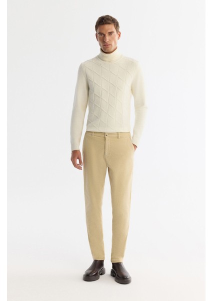 Erkek Bej Relaxed Fit Klasik Bel Kalın Fitilli Kadife Chino Pantolon A42y3017 fiyatları