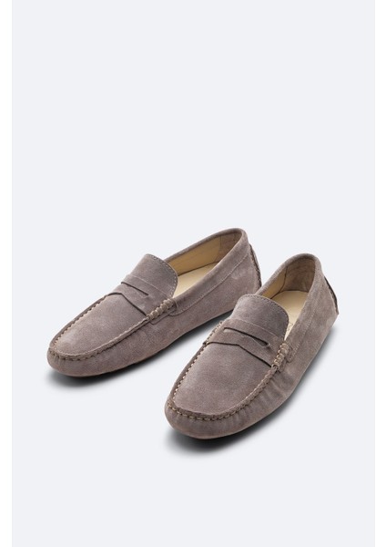 Erkek Vizon %100 Süet Loafer Ayakkabı B008001