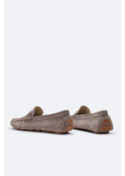 Erkek Vizon %100 Süet Loafer Ayakkabı B008001