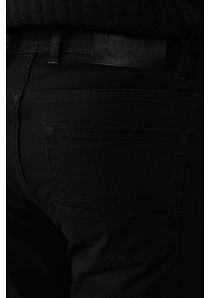 Erkek Siyah Rinse Yıkamalı Esnek Pamuklu Jean Pantolon A41y3513