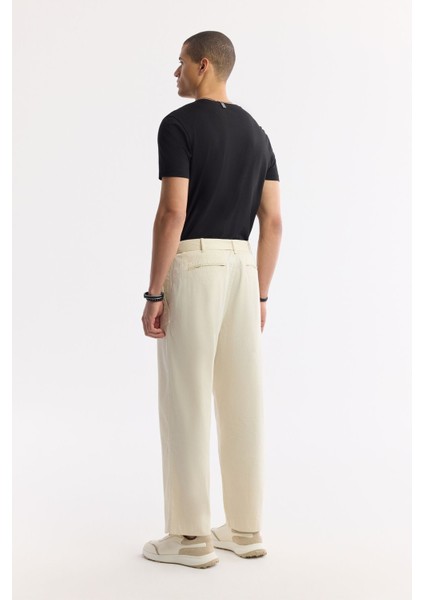 Erkek Bej Klasik Bel Ekstra Kemerli Sardes Baggy Fit Pantolon A51Y3027 modelleri
