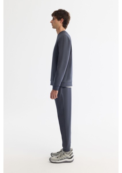 Erkek Antrasit Bisiklet Yaka Esnek Yumuşak Doku Interlok Kumaş Sweatshirt B001100 modelleri