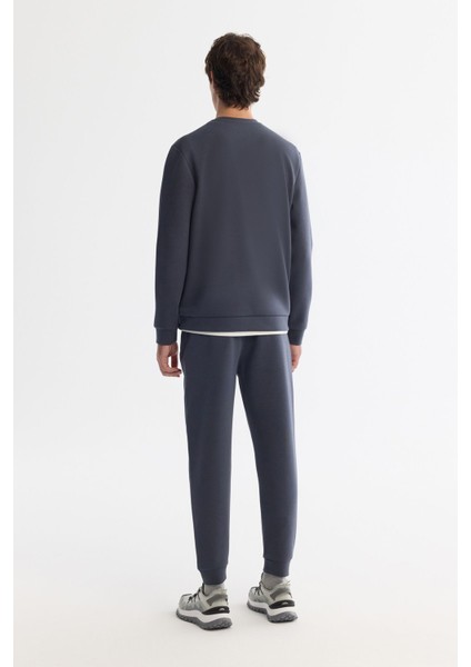 Erkek Antrasit Bisiklet Yaka Esnek Yumuşak Doku Interlok Kumaş Sweatshirt B001100 fırsatları