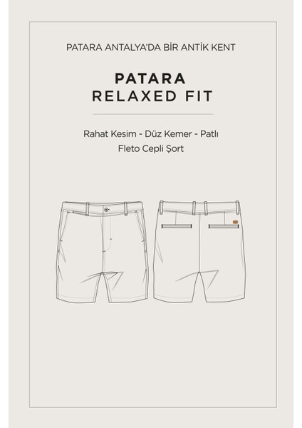 Erkek Lacivert Esnek Patara Chino Kanvas Şort B003730