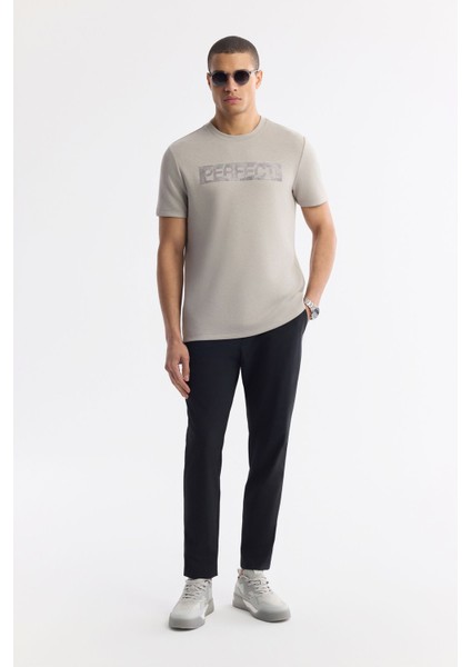 Erkek Gri Bisiklet Yaka Baskılı Bi Stretch İnterlok T-Shirt A51Y1044 indirimleri