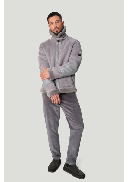 Erkek Petrol Mavi Relaxed Fit Klasik Bel Kalın Fitilli Kadife Chino Pantolon A42y3017