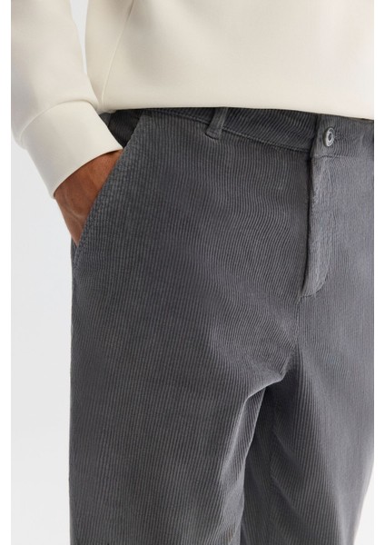 Erkek Petrol Mavi Relaxed Fit Klasik Bel Kalın Fitilli Kadife Chino Pantolon A42y3017 indirimleri