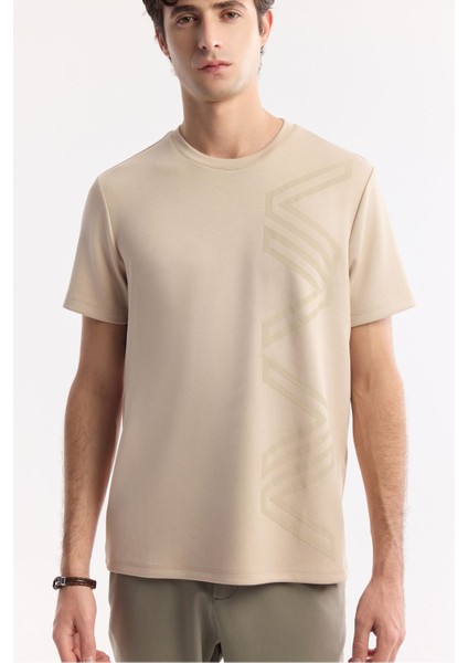 Erkek Vizon Baskılı Bisiklet Yaka İnterlok T-Shirt A41Y1175 fiyatları