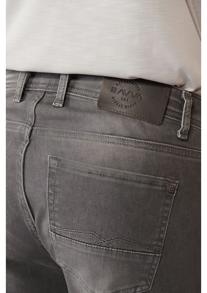 Erkek Gri Eskitme Yıkamalı Esnek Jean Pantolon A41Y3514