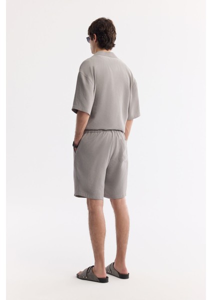 Erkek Nardo Gri Beli Lastikli Bağcıklı Soft Touch Relaxed Fit Şort A51Y3703 modelleri