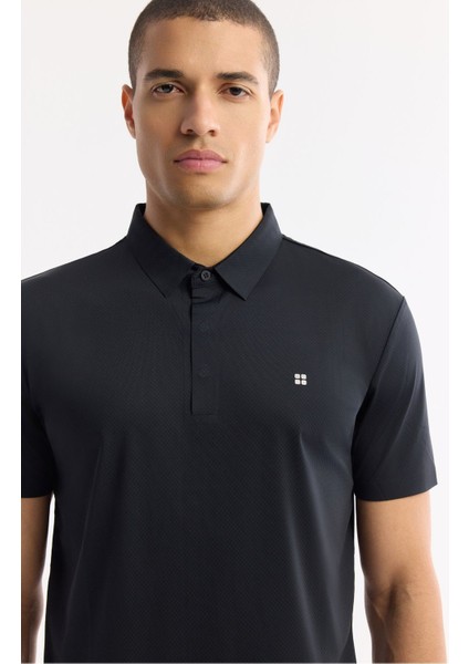 Erkek Siyah Kırılmaz Polo Yaka Magnet Düğme Teknik Kumaş T-Shirt A51Y1155 fiyatları